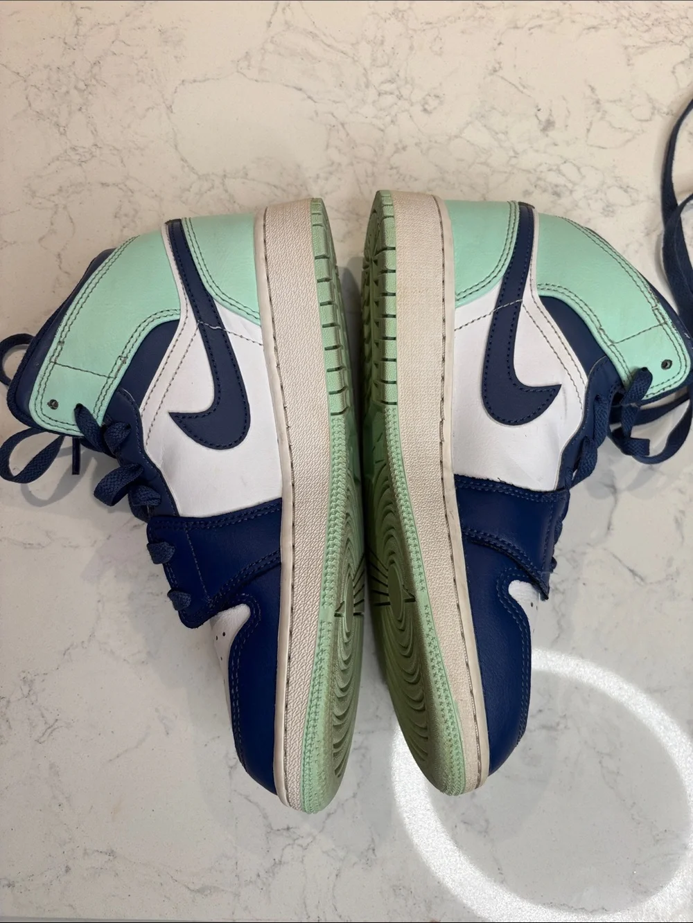 Nike Kids Mint & Navy High-Top Sneakers